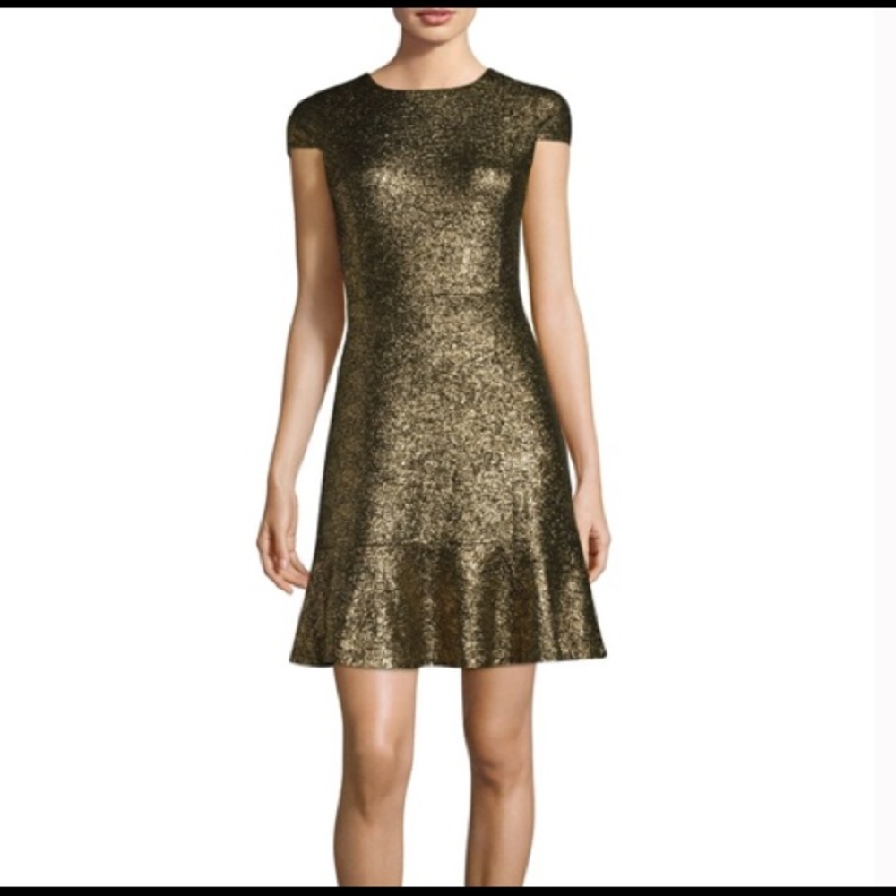 Black and Metallic foil dress.